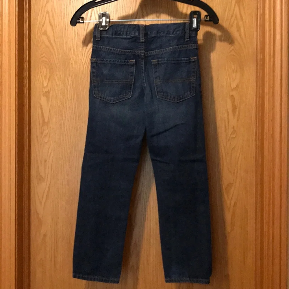 Children’s Place straight fit size 7 boys adjustable waist snap denim blue jeans